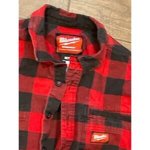 MILWAUKEE rare work shirt flannel men’s flannel large buffalo plaid red black